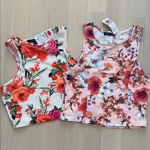 Set of two Floral crop tops